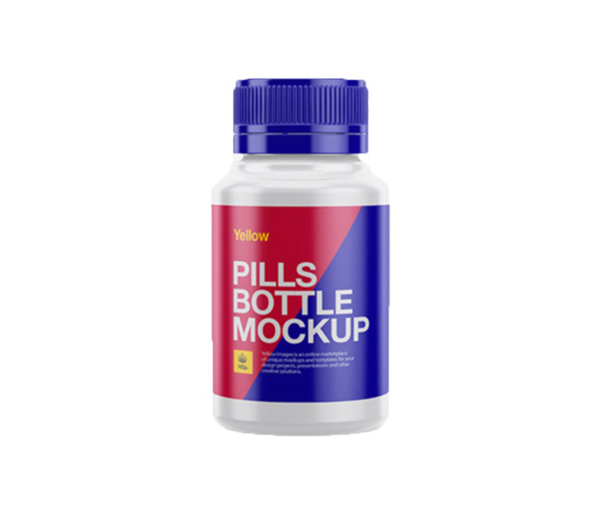 Pill bottle mockup with a child-resistant cap